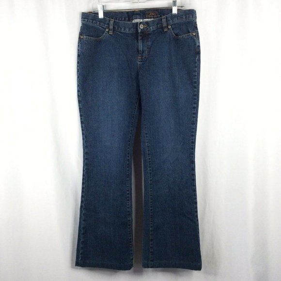 Columbia Lean Boot Cut Jeans Womens Size 12 Dark Wash Denim 34x31 - Picture 1 of 8
